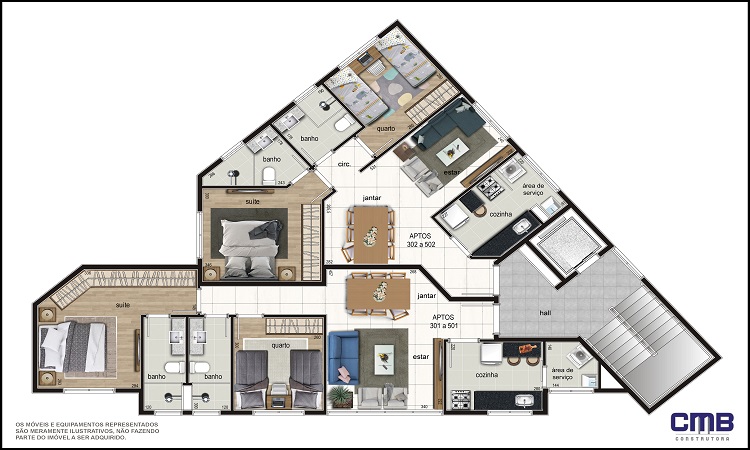 Apartamentos 301 a 502